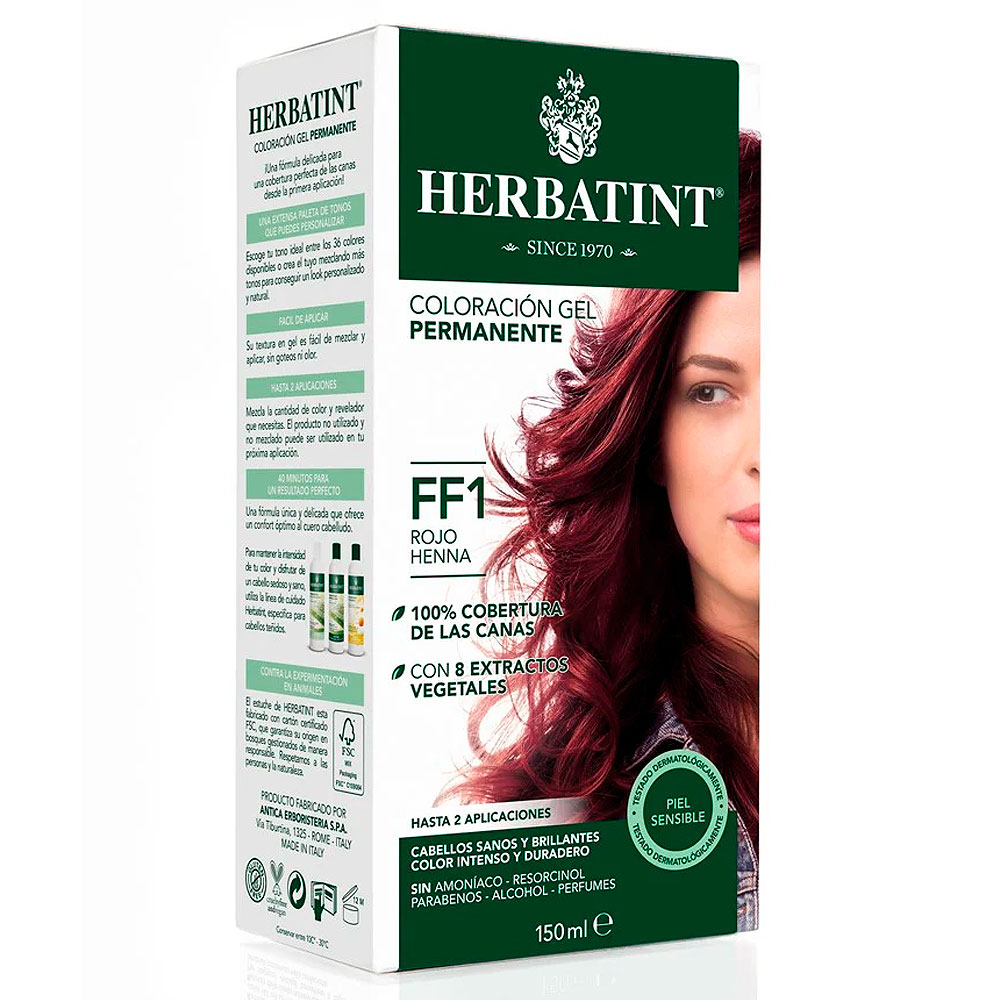 Herbatint FF1 Rojo Henna Tintura Permanente Gel 150 mL