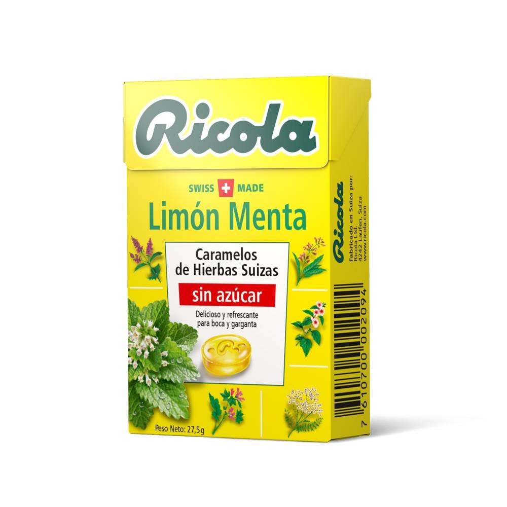Ricola Limón Menta Caramelos de Hierbas Suizas Sin Azúcar 27.5 g