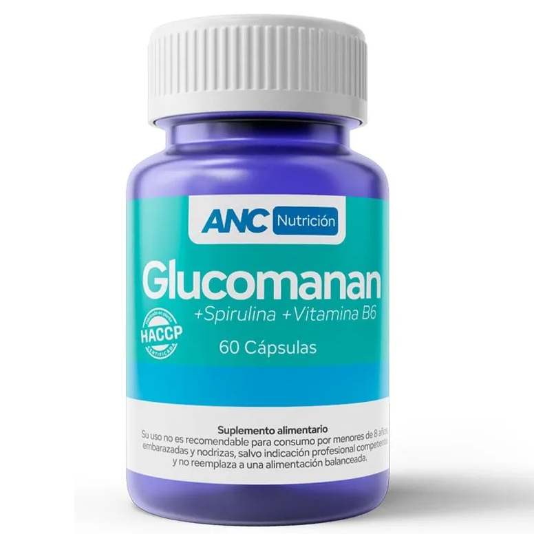 Glucomanan + Spirulina + Vit. B6 60 Cápsulas ANC Nutrición