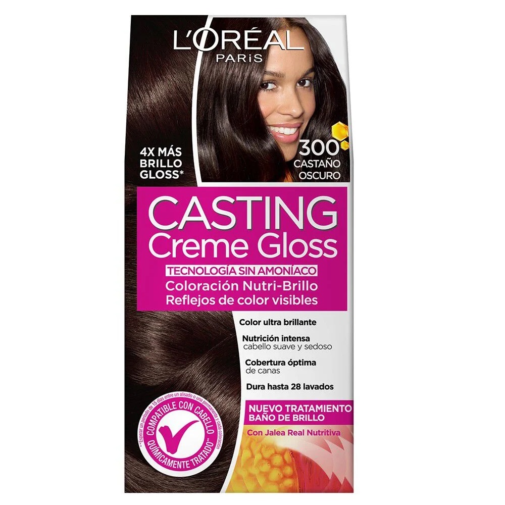 Casting Creme Gloss 300 Castaño Oscuro Tintura Temporal L'oreal