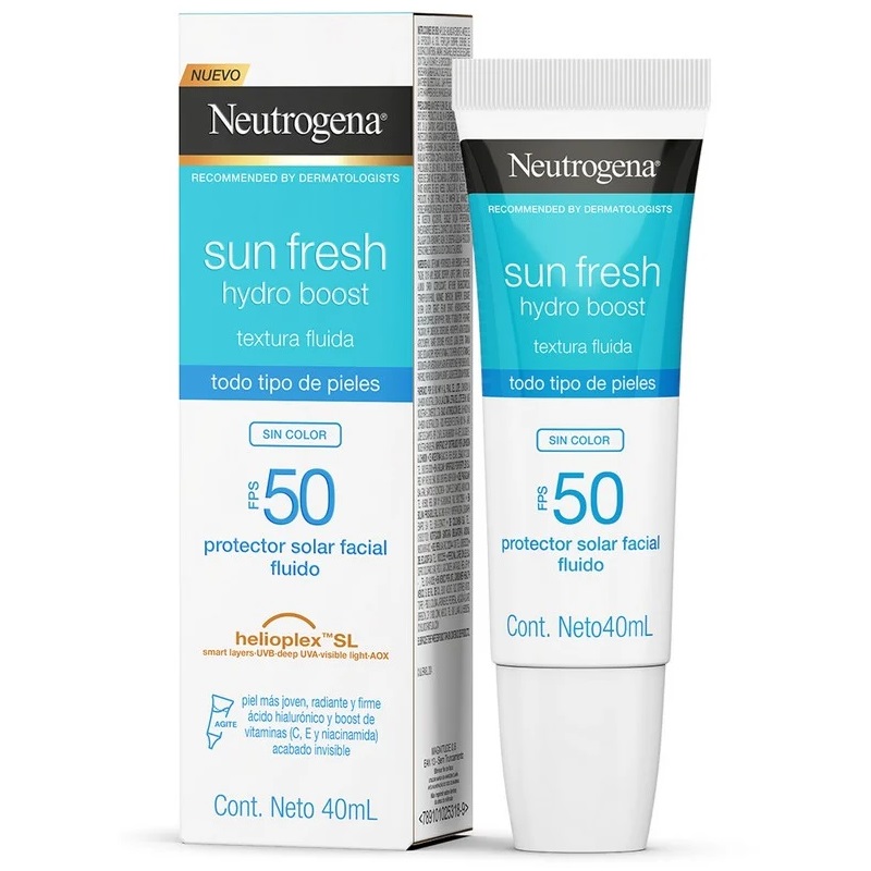 Neutrogena Sun Fresh Hydro Boost FPS 50 Protector Solar Facial Fluído 40 mL Johnson & Johnson