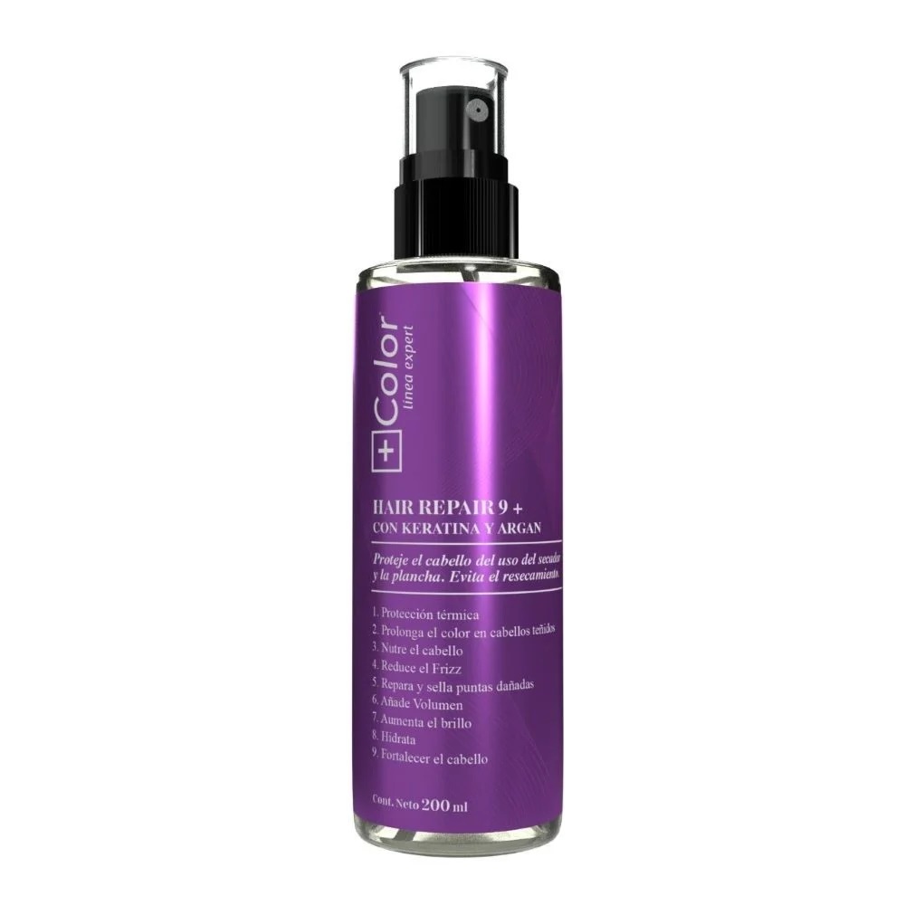Hair Repair 9+ Protector Térmico Keratina y Argán 200 mL Más Color
