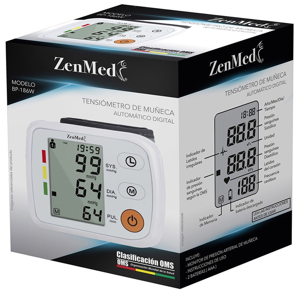Tensiómetro de Muñeca Automático BP-186W Zenmed