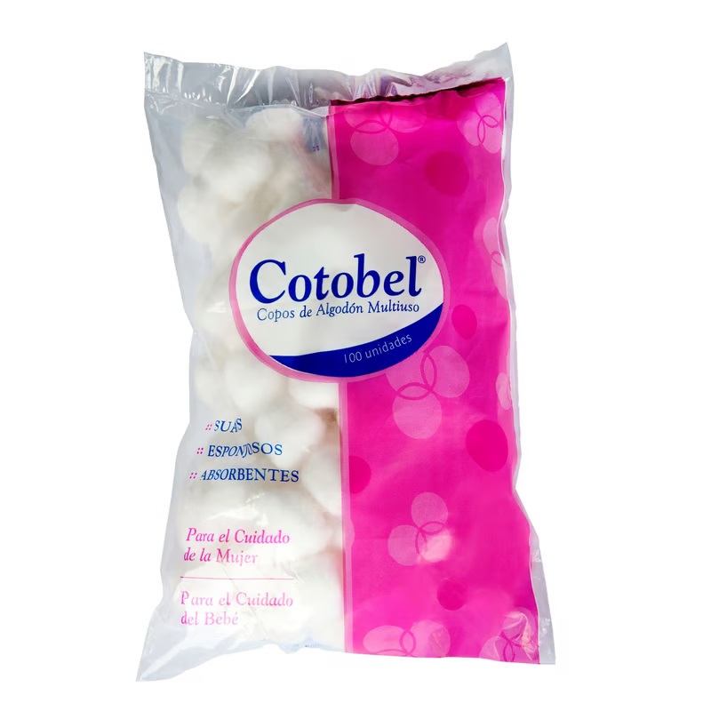 Cotobel Copos de Algodón Blancos 100 Unidades