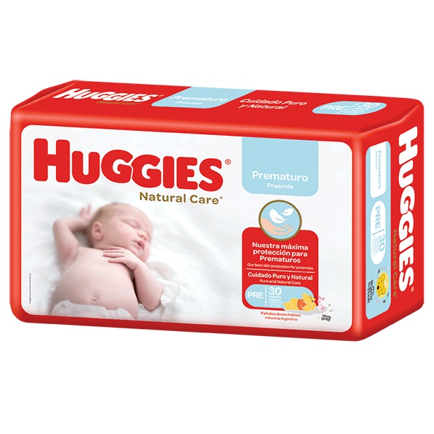 Huggies Natural Care Talla Prematuro Hasta 2.2 Kg 30 Pañales Kimberly Clark