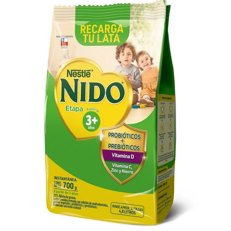 Nido 3+ 700 g Fórmula Láctea Crecimiento Desde 3 Años Nestlé