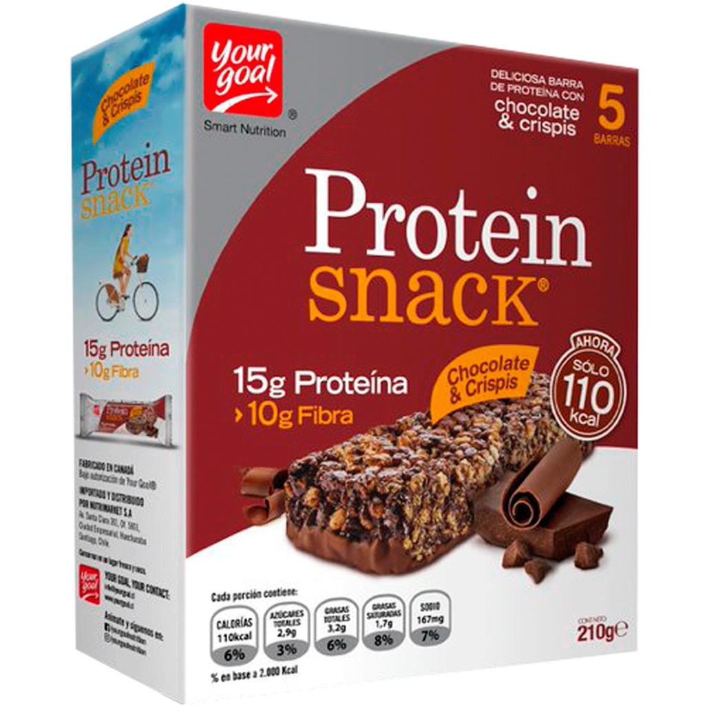 Protein Snack Caja 5 Barras de Proteína Chocolate & Crispis 42 g Your Goal