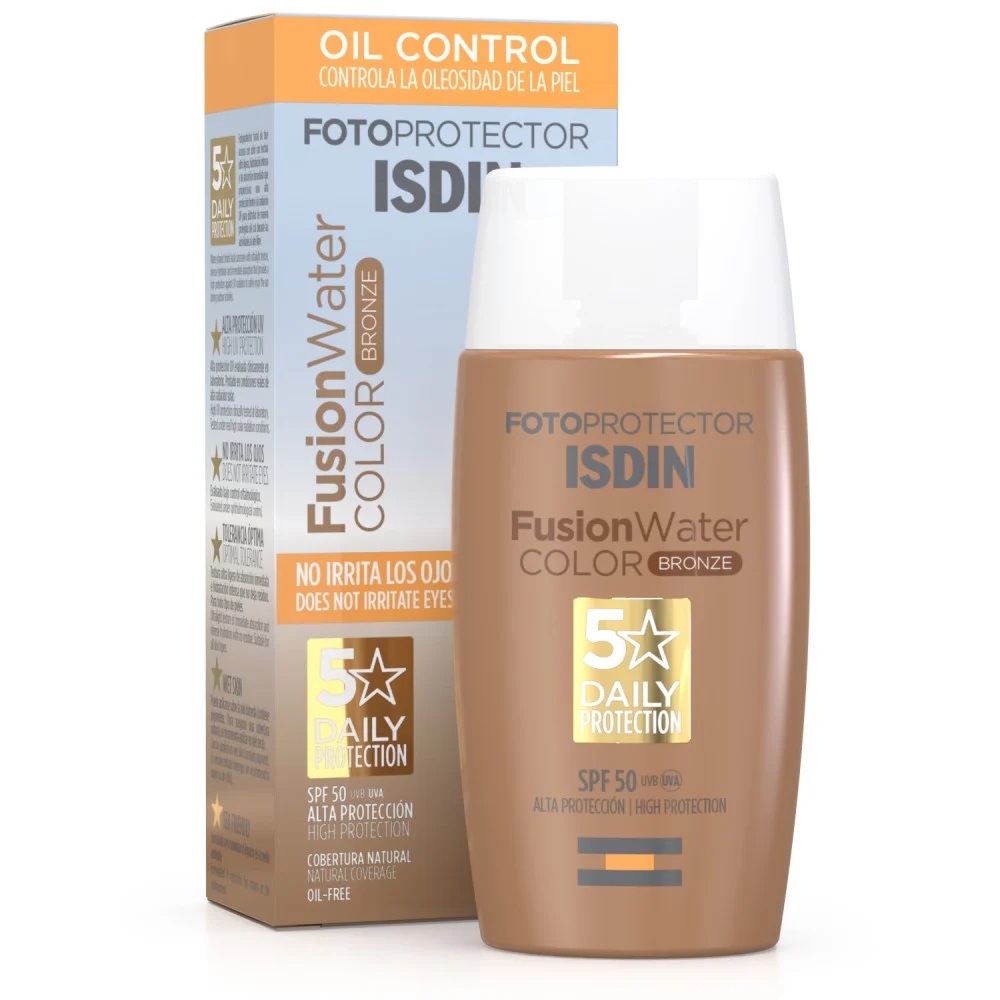 Fotoprotector Fusion Water Oil Control Color Bronze Fps 50+ Bloqueador Con Color Fluido 50 mL Isdin