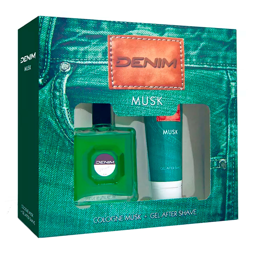 Estuche Denim Colonia Musk 75 mL + Gel After Shave Musk 75 mL