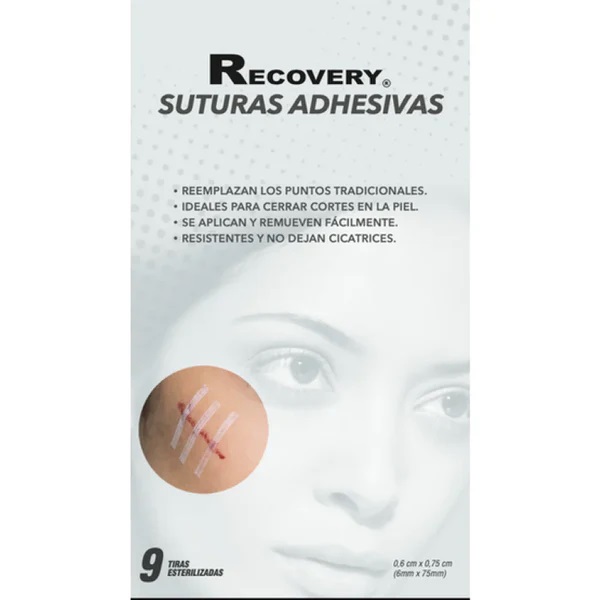Recovery 9 Tiras de Sutura Cutánea Adhesivas