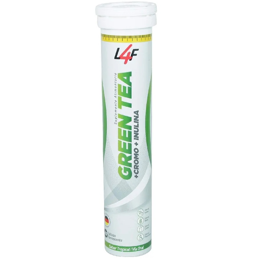Green Tea + Cromo + Inulina 20 Tabletas Efervescentes L4F
