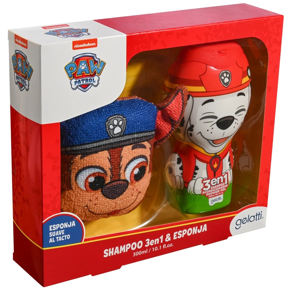 Paw Patrol Set de Baño Shampoo 3en1 + Esponja Gelatti