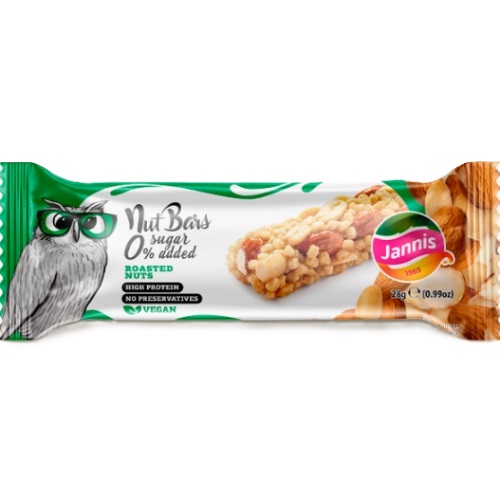 Jannis Nut Bars 0% Sugar Added Barra Almendras Tostadas 28 g
