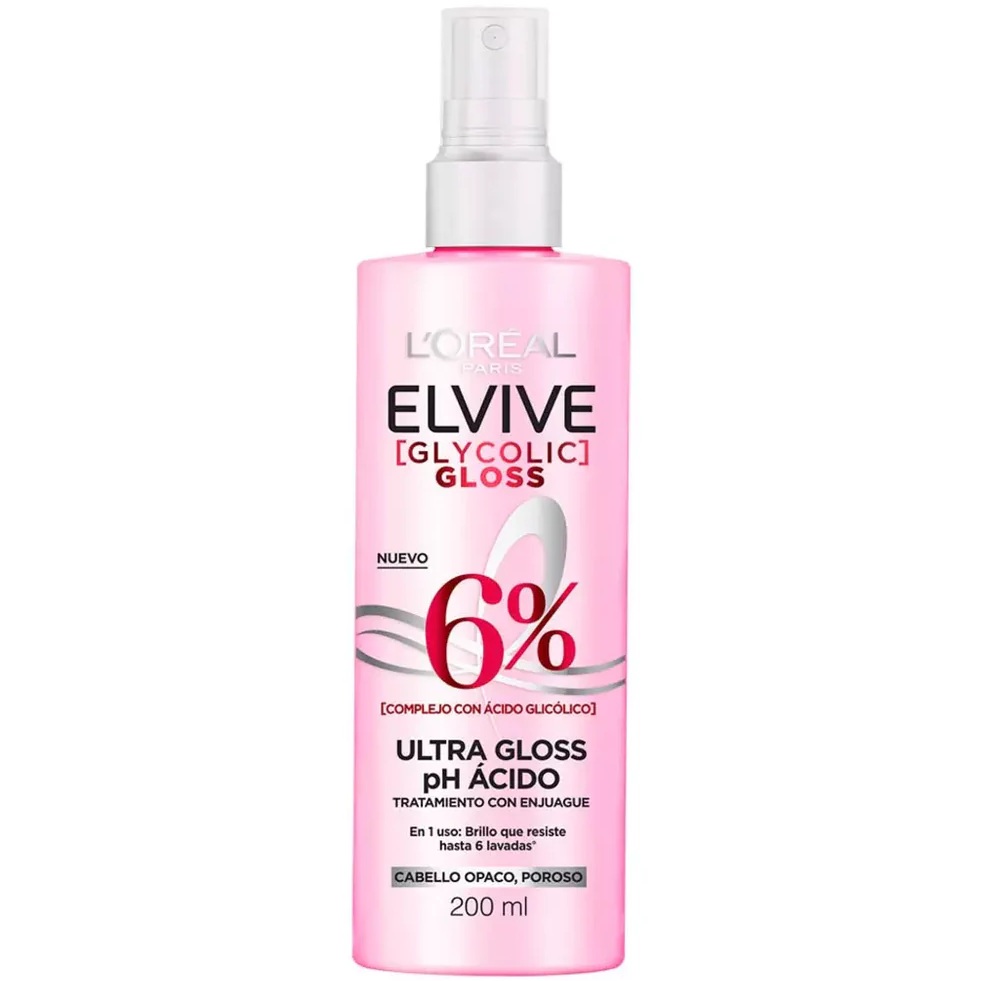 Elvive Glycolic Gloss pH Ácido Ultra Brillo Spray 200 mL L'oreal