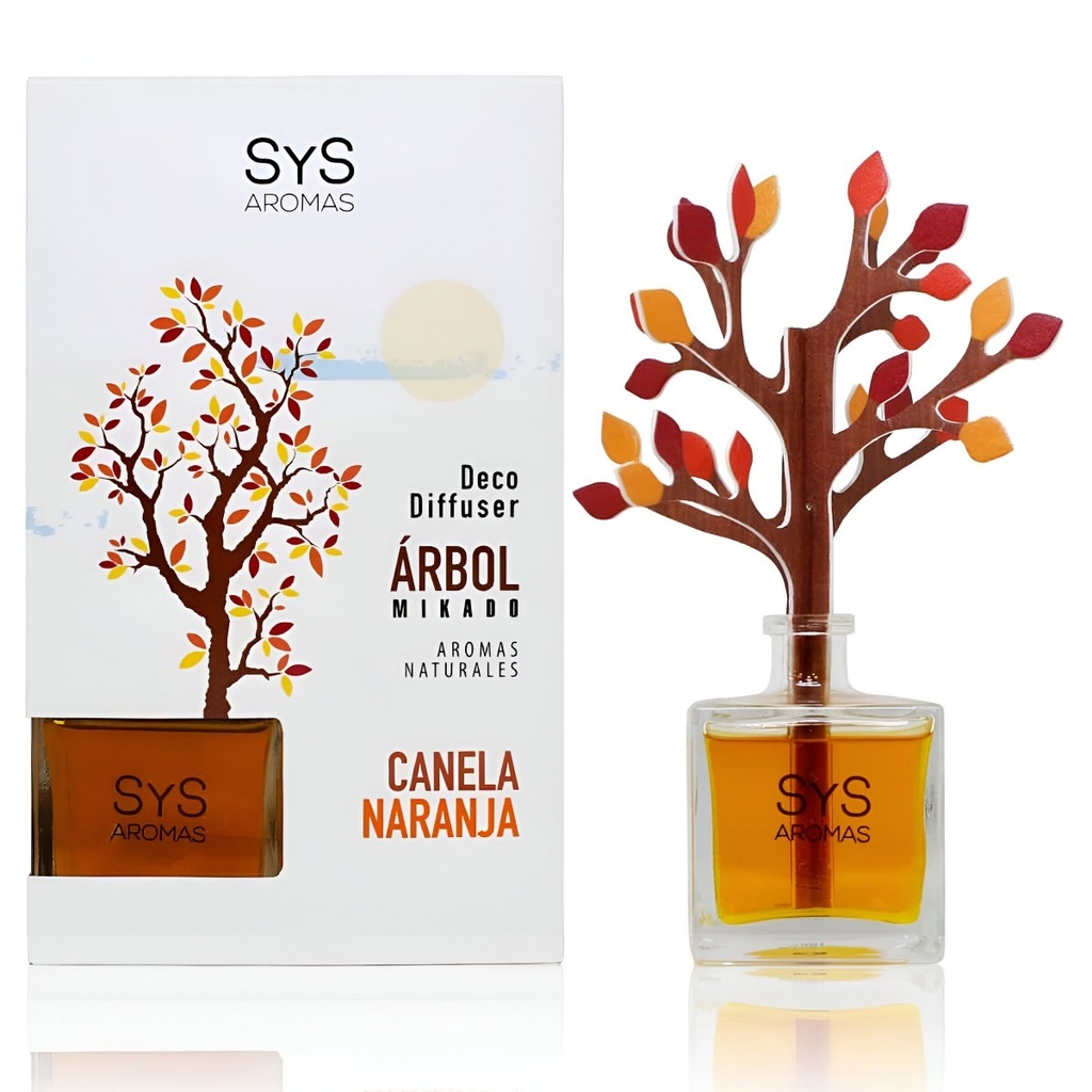 SyS Aromas Difusor Deco Árbol Esencia Canela Naranja 90 mL