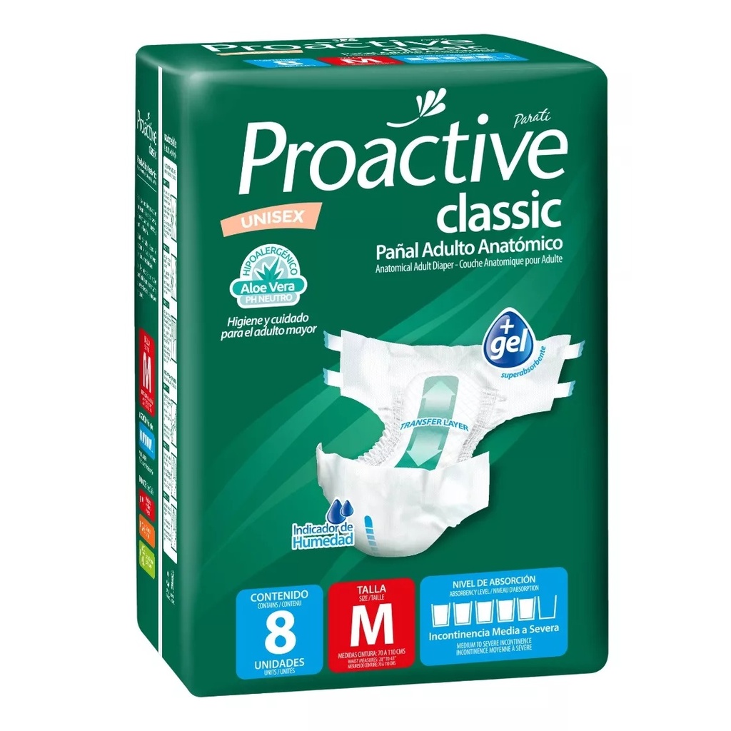 Proactive Classic 8 Pañales para Adulto Talla M