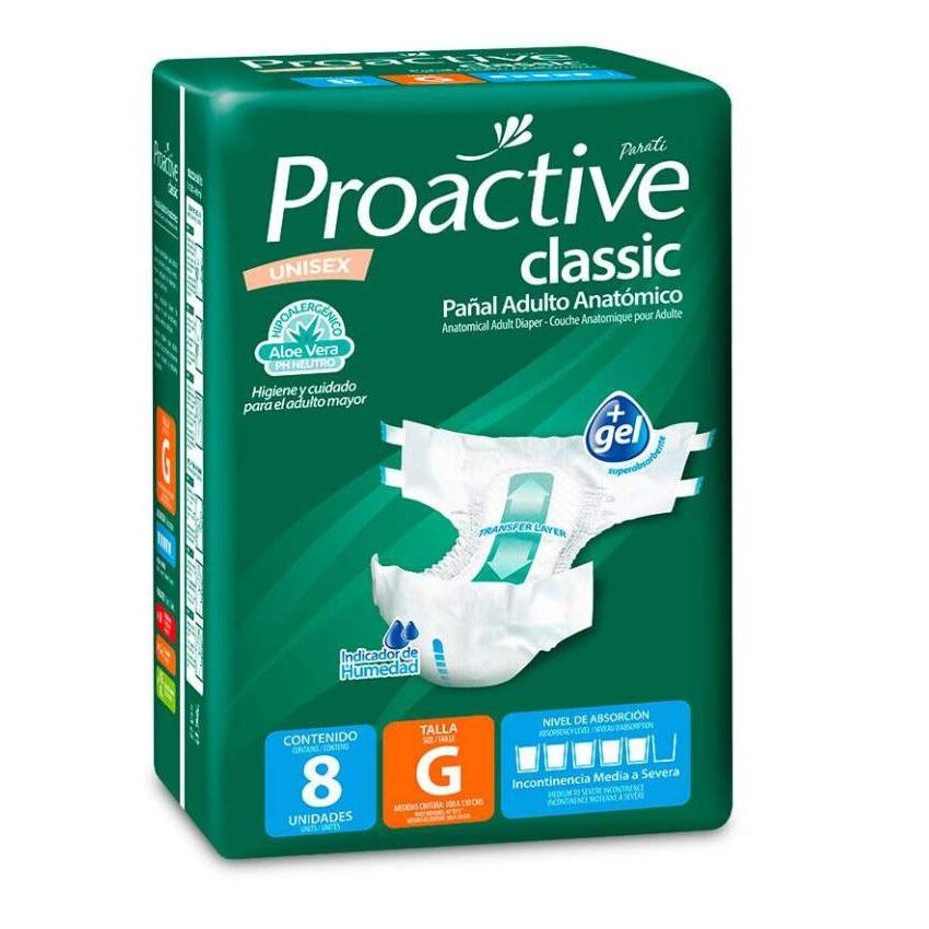 Proactive Classic 8 Pañales para Adulto Talla G