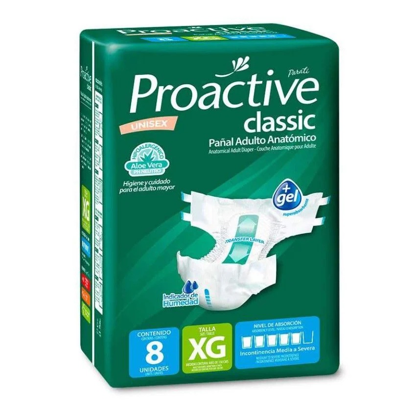 Proactive Classic 8 Pañales para Adulto Talla XG