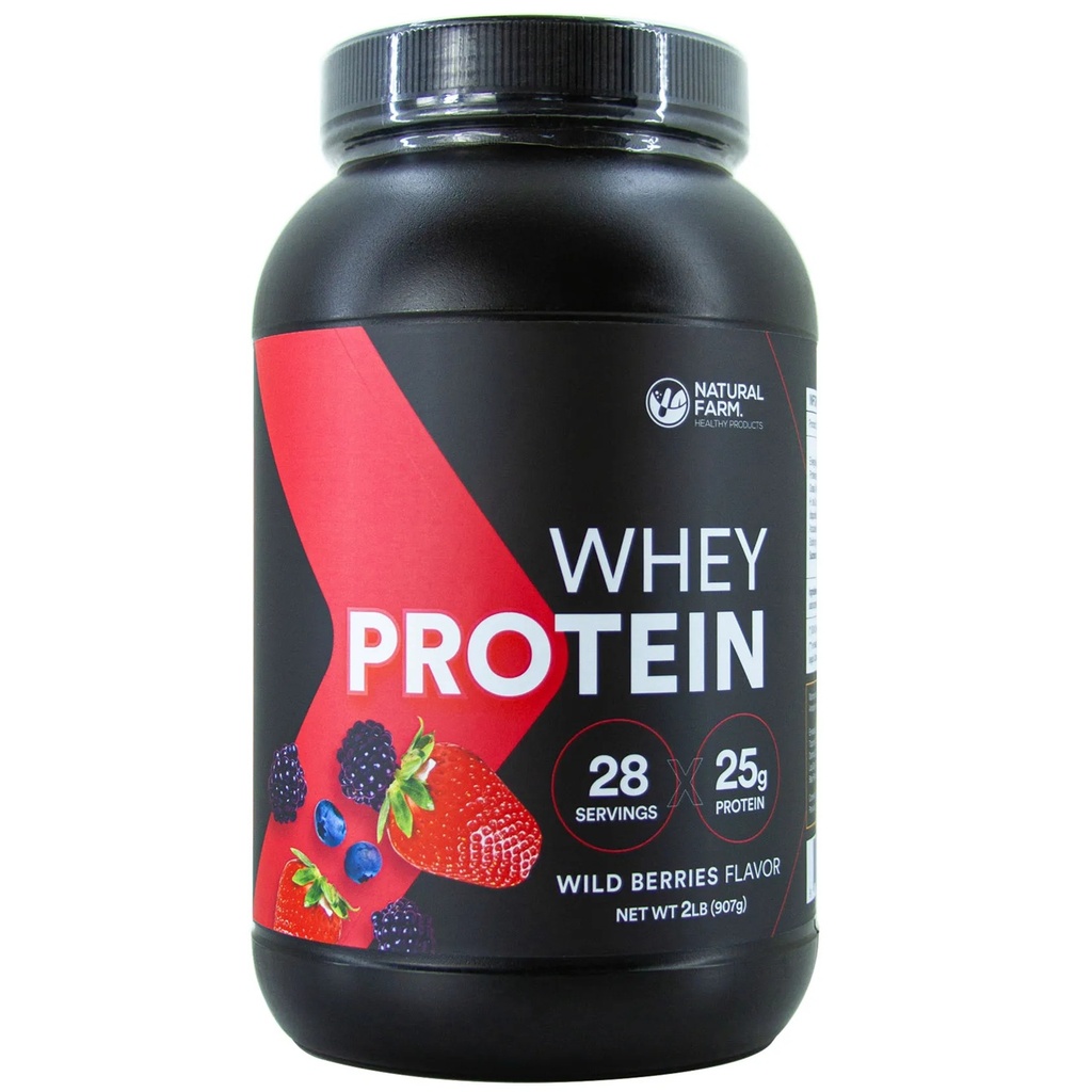 Whey Protein Polvo Sabor Wild Berries 907 g Natural Farm
