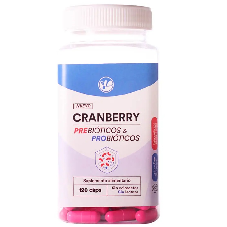 Cranberry Prebióticos y Probióticos 120 Cápsulas Natural Farm