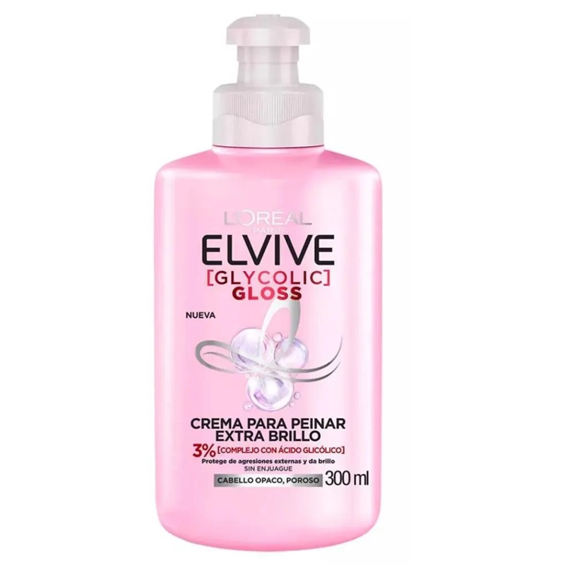 Elvive Crema para Peinar Glycolic Gloss Extra Brillo 300 mL L'oreal