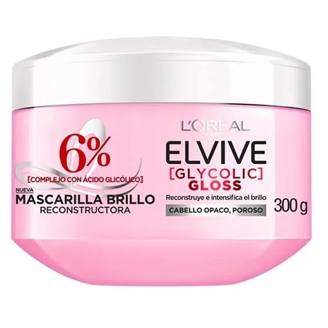 Elvive Crema de Tratamiento Glycolic Gloss Extra Brillo 300 mL L'oreal