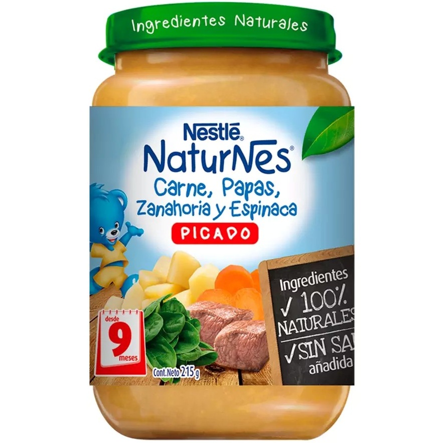 Naturnes Picado Carne, Papas, Zanahorias y Espinaca 215 g Nestlé