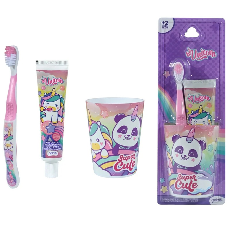 Unicorn Cepillo + Pasta Dental 50 g + Vaso Gelatti