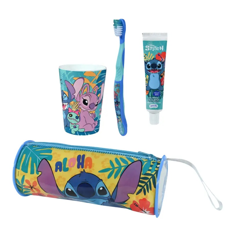 Stitch Cepillo + Pasta Dental 50 g + Vaso + Estuche Gelatti