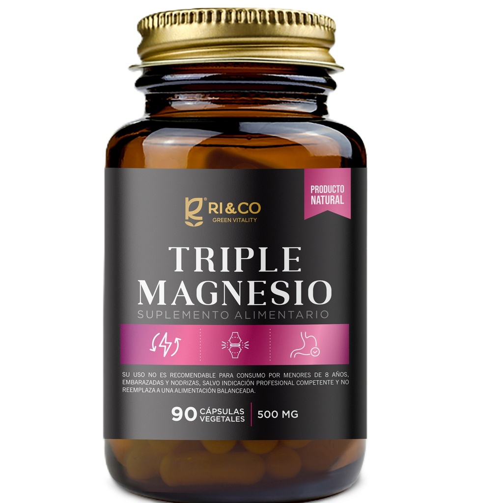 Triple Magnesio (Malato + Bisglicinato + Taurato) 90 Cápsulas Veganas Ri&Co