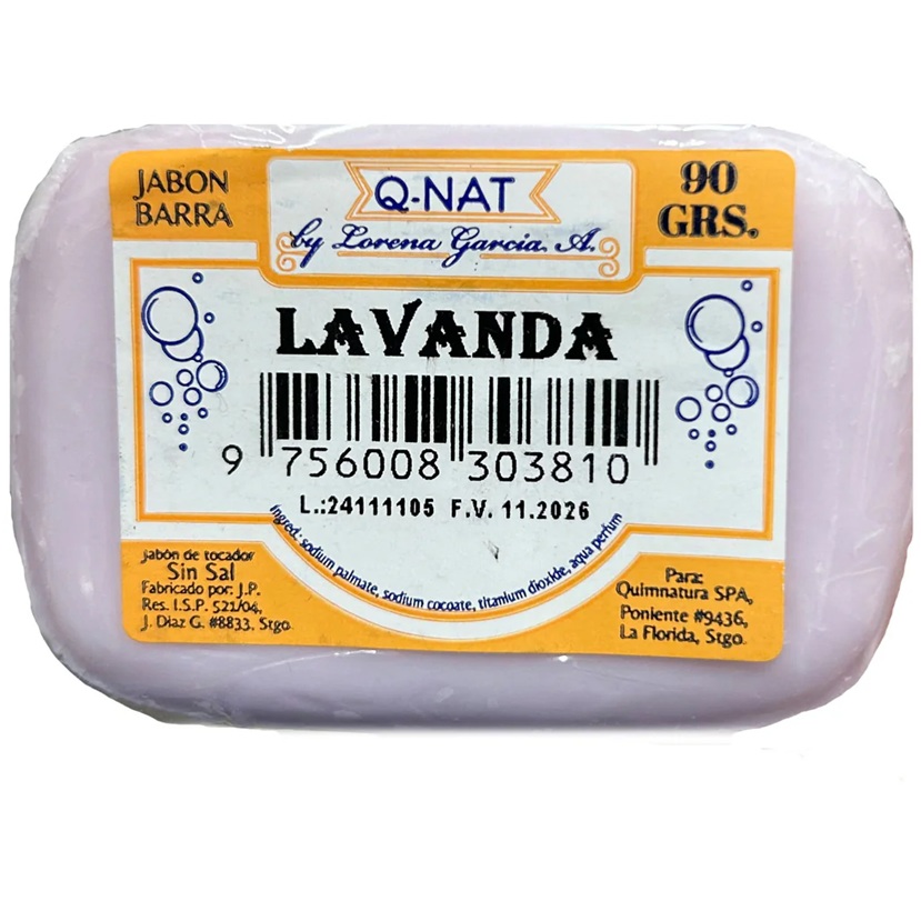 Jabón en Barra Lavanda 90 g Q-NAT