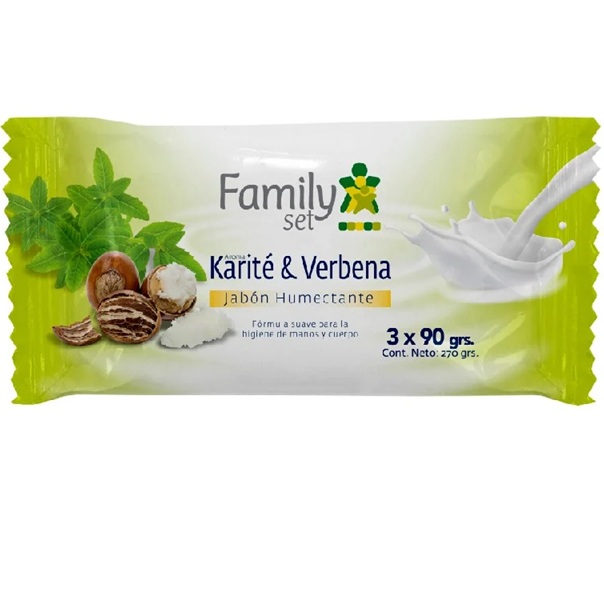 Jabón en Barra Humectante Karité y Verbena 3 Unidades Family Set