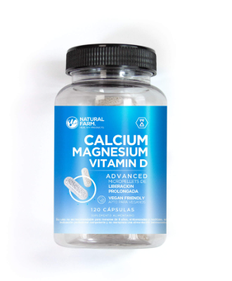 Calcium Magnesium Vitamin D 120 Cápsulas con Gránulos de Lib. Prolongada Natural Farm