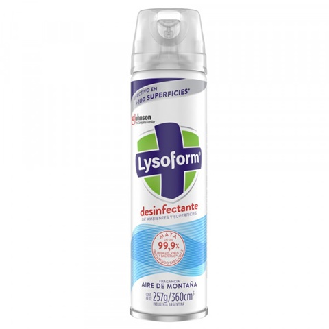 Lysoform Desinfectante de Ambiente en Aerosol Aire de Montaña 257g/360mL