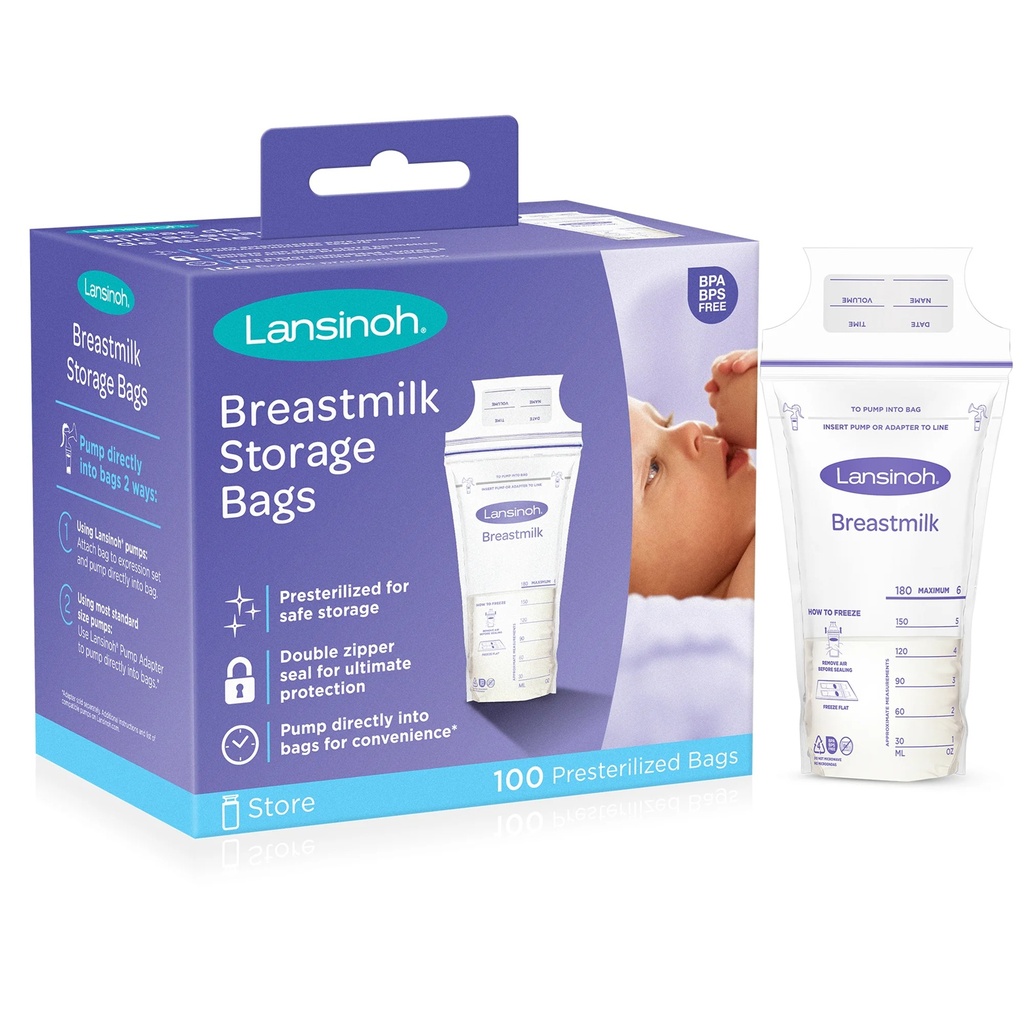 Lansinoh Bolsas Leche Materna 180 mL 100 Unidades