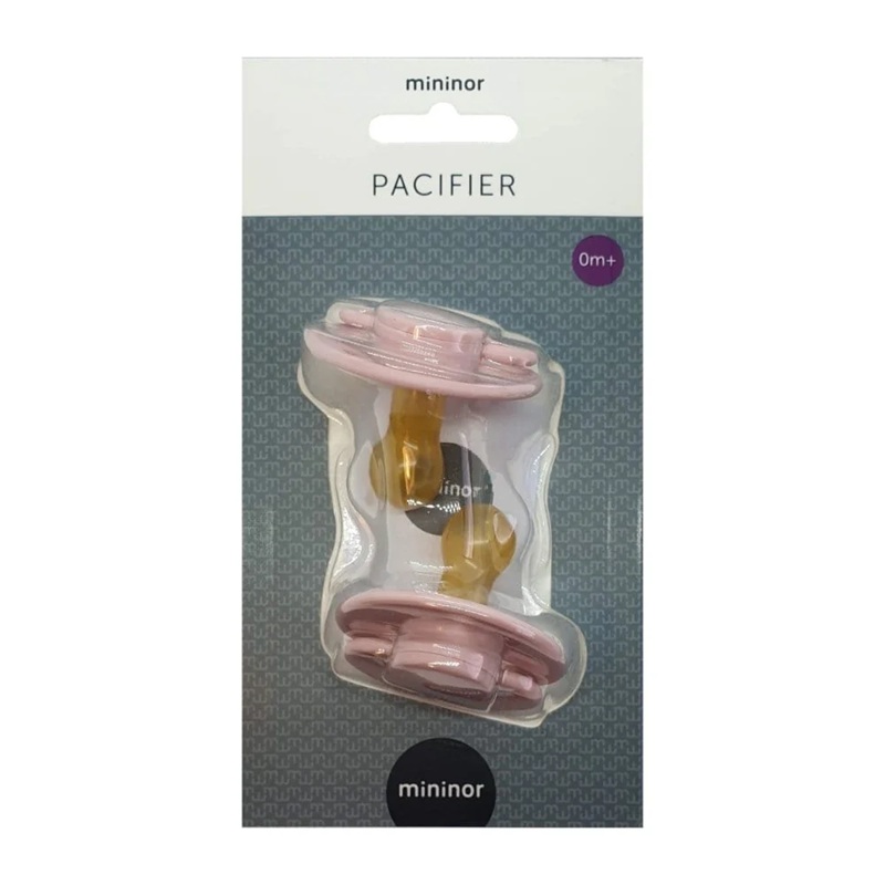 Mininor Chupete Redondo de Látex Rosado 0-6 meses 2 unidades
