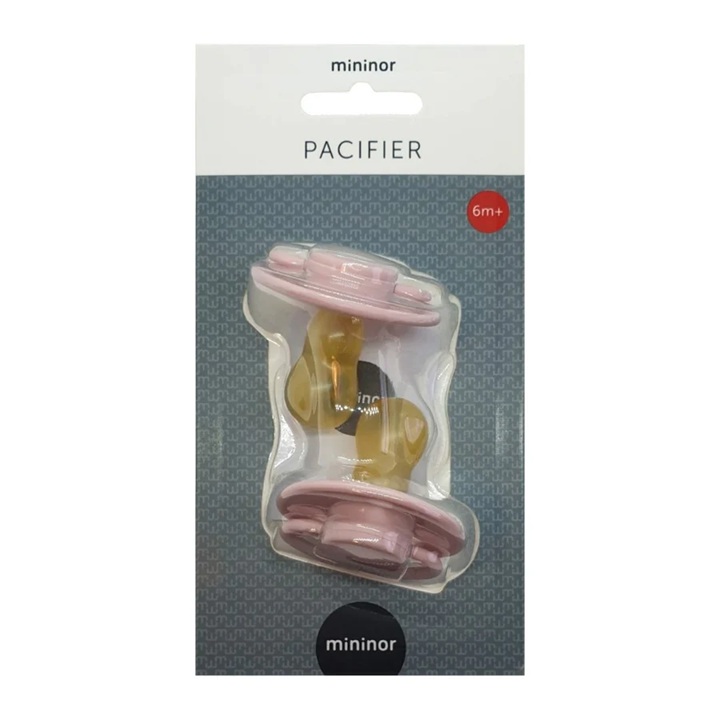 Mininor Chupete Redondo de Látex Rosado +6 meses 2 unidades