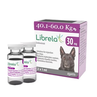 Librela 30 mg Perro 40-60 kg (REF) Sol. Inyectable 1 mL x 2 viales Zoetis