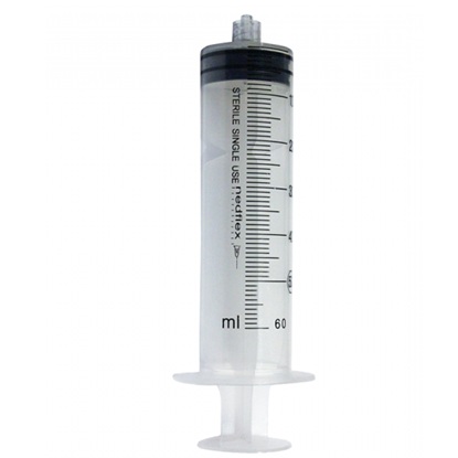 Jeringa 60 mL Luer Lock Desechable Estéril