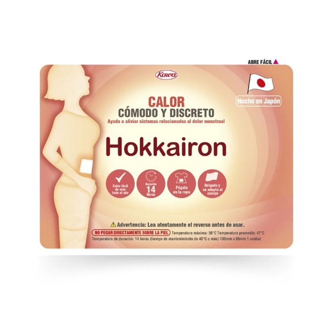 Hokkairon Parche Térmico Guatero Cólico Menstrual 14 Hrs