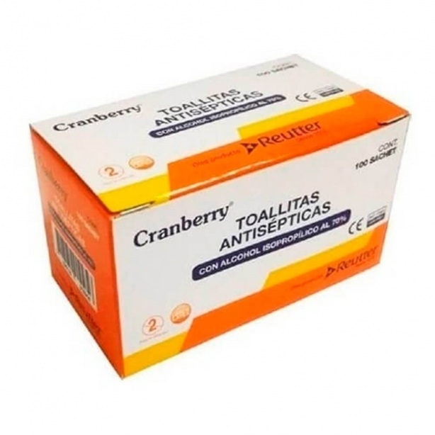 Alcohol Pad Swabs Toallitas Antisépticas Caja 100 Un Cranberry Reutter