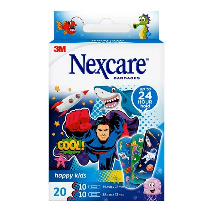 Nexcare Parches Curita Infantil Cool 24h 2 Tamaños 20 Unidades