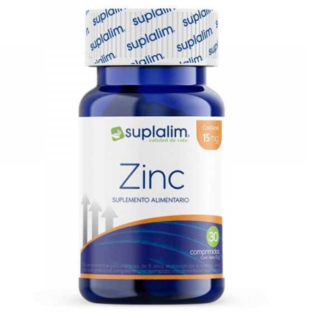 Zinc 15 mg 30 Comprimidos Suplalim