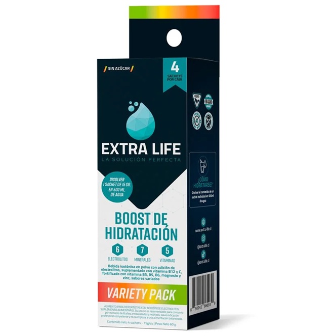 Extra Life Boost Hidratacion 4 Sobres