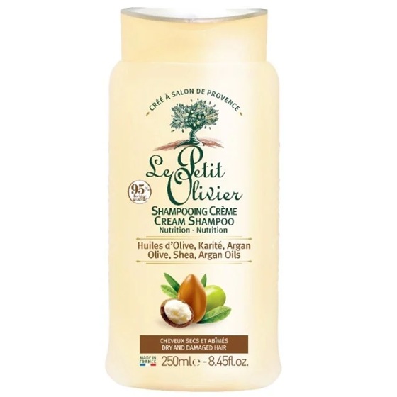 Shampoo Cabello Seco con Aceites de Oliva, Karité y Argán 250 mL Le Petit Olivier