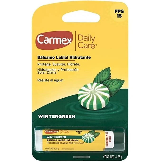 Carmex Bálsamo Labial Stick Wintergreen FPS15 Labios Secos y Agrietados 4,25 g