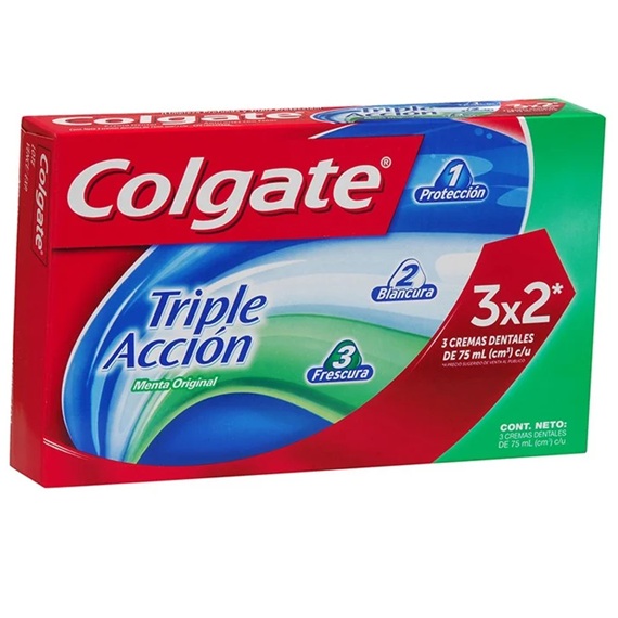 Colgate Triple Acción Pasta Dental Pack 3 x 75 g