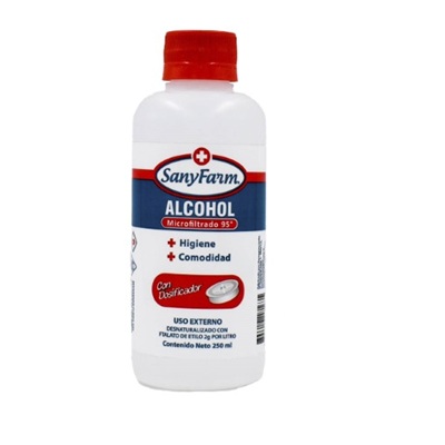 SanyFarm Alcohol Desnaturalizado 95° 250 mL