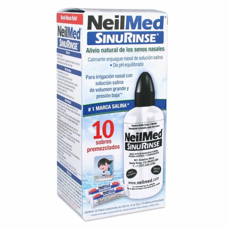 NeilMed Sinus Rinse Kit Botella Irrigación Nasal 240 mL + 10 sachets