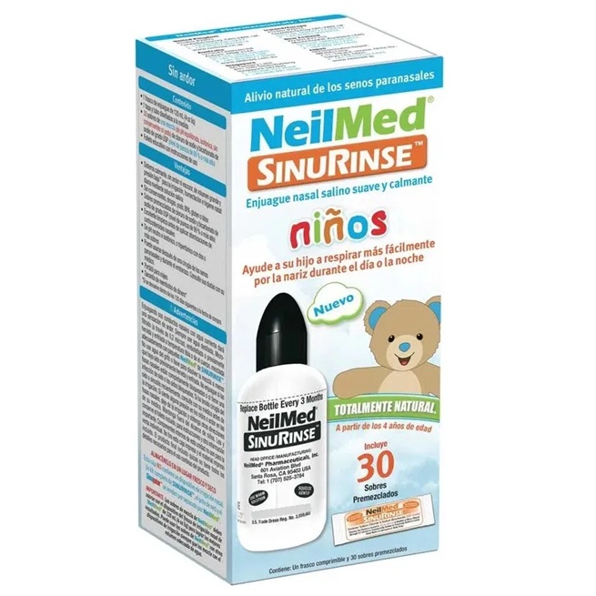 NeilMed Sinus Rinse Kids Kit Botella Irrigación Nasal 120 mL + 30 sachets